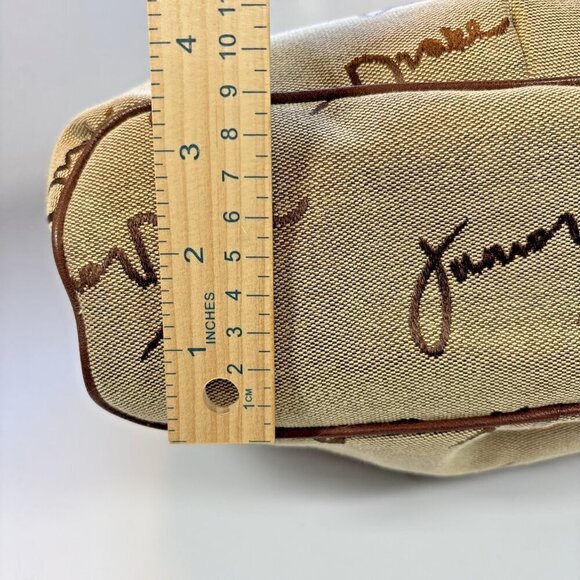 JUNIOR DRAKE Beige Signature Canvas Carry On Tote Handbag With Brown Handle NWT - Picture 8 of 13